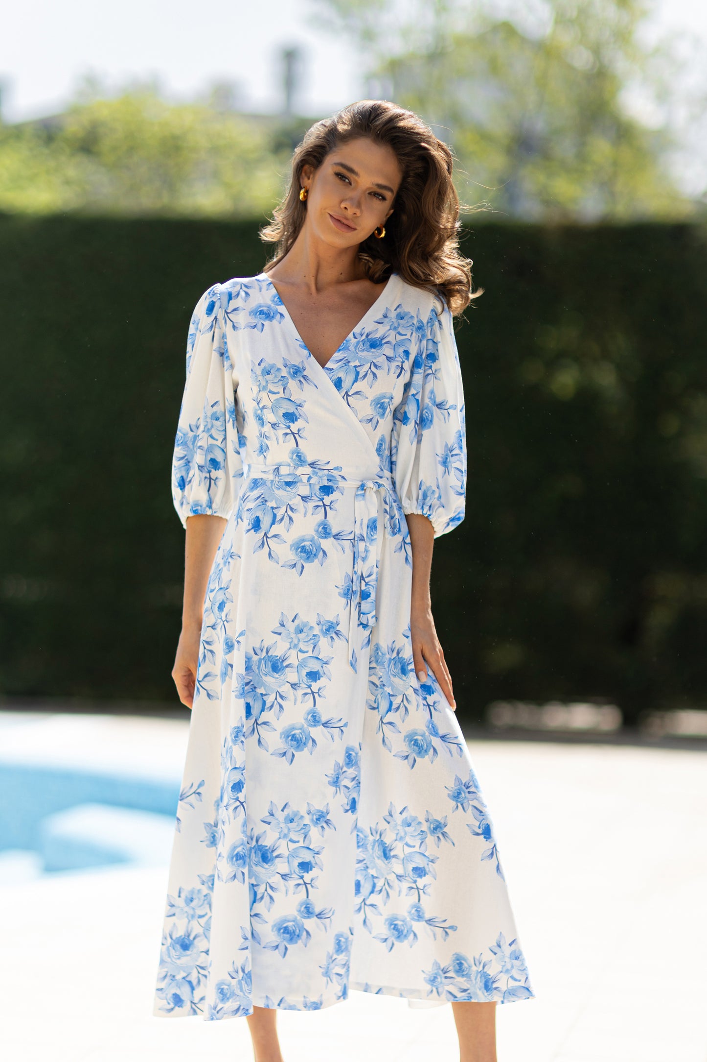 Aurora Linen Midi Dress