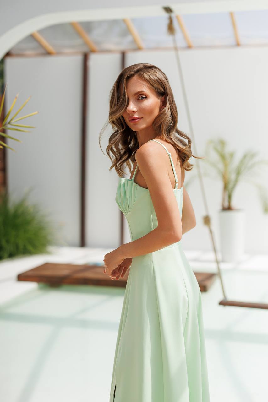 Aurélia Pleated Bust Midi Dress